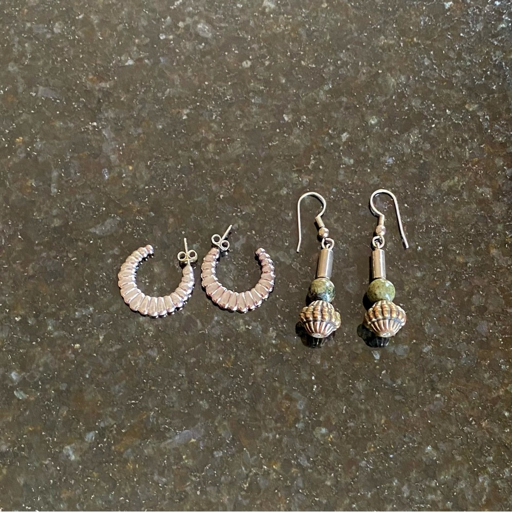 silver earrings $7 if bundled